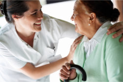 caregiver with an elderly